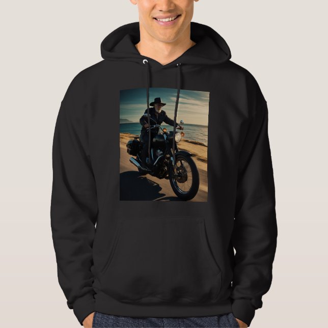 Vintage Cruiser Vibes: Black Yamaha Edition" Hoodie (Framsida)