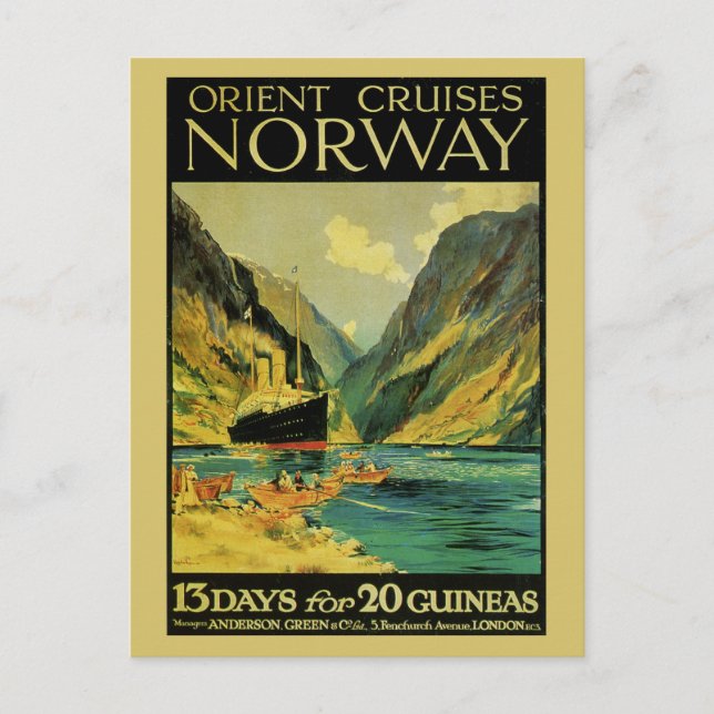 Vintage Cruises Underbar Britain Norge Vykort (Framsida)