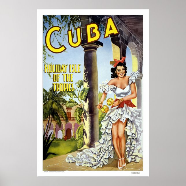 Vintage Cuba Dancer Travel Poster (Framsidan)
