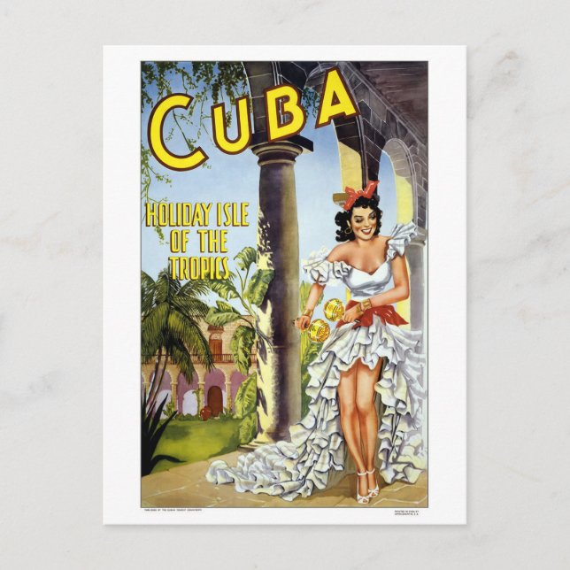 Vintage Cuba Dancer Travel Vykort (Framsida)