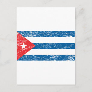 Vintage Cuba Flagga Vykort