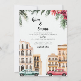 Vintage Cuba Havana bröllopsinbjudan Inbjudningar