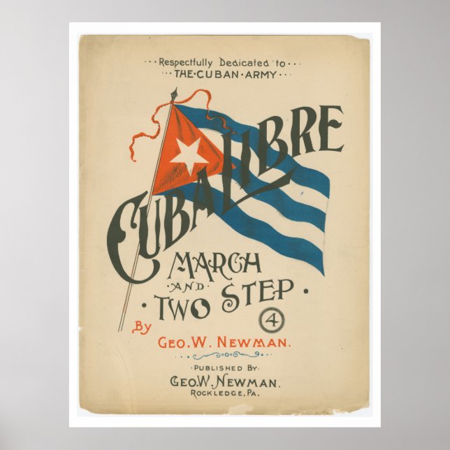 Vintage Cuba Libre Travel Poster (Framsidan)