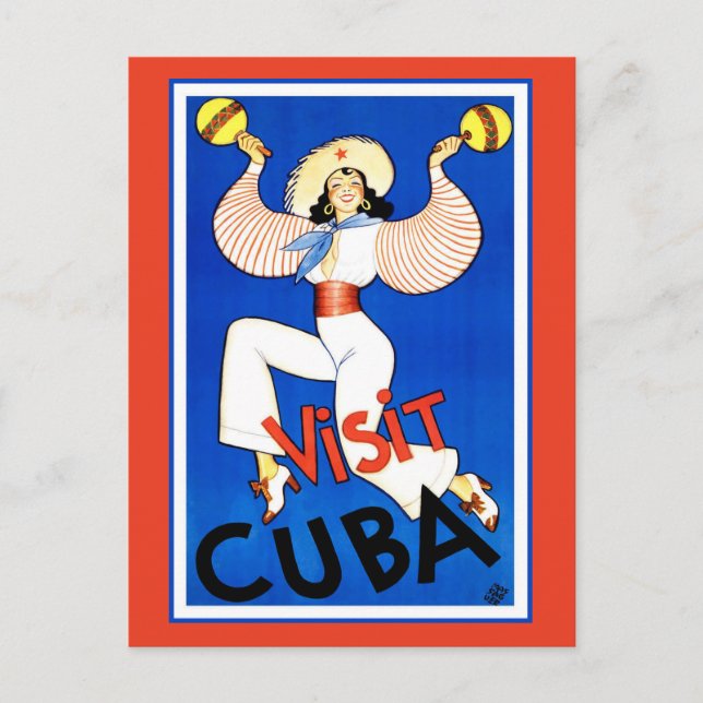 Vintage Cuba Travel Annons Vykort (Framsida)