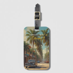 Vintage Cuba Travel - Hälsning från Havanna Bagagebricka