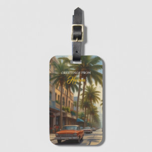 Vintage Cuba Travel - Hälsning från Havanna Bagagebricka