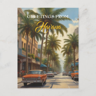 Vintage Cuba Travel - Hälsning från Havanna Helg Vykort