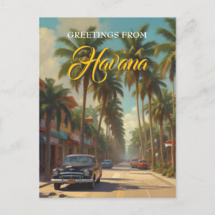 Vintage Cuba Travel - Hälsning från Havanna Helg Vykort