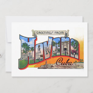 Vintage Cuba Travel - Hälsning från Havanna Julkort