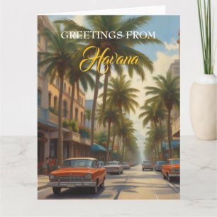 Vintage Cuba Travel - Hälsning från Havanna Kort
