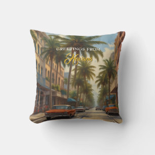 Vintage Cuba Travel - Hälsning från Havanna Kudde