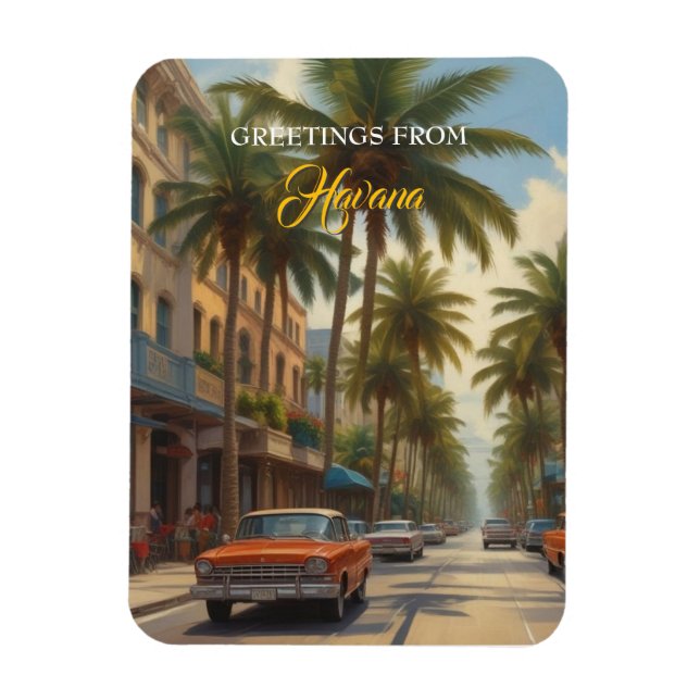 Vintage Cuba Travel - Hälsning från Havanna Magnet (Vertikal)