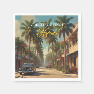 Vintage Cuba Travel - Hälsning från Havanna Pappersservett