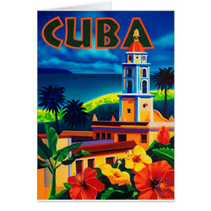 Vintage Cuba Travel Hälsningskort