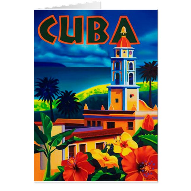 Vintage Cuba Travel Hälsningskort (Framsidan)