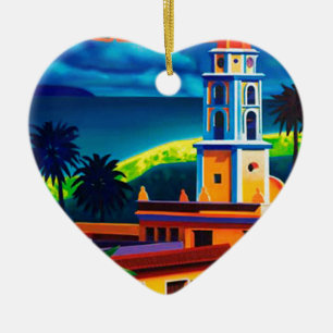 Vintage Cuba Travel Julgransprydnad Keramik