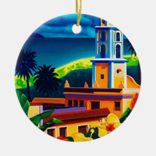 Vintage Cuba Travel Julgransprydnad Keramik