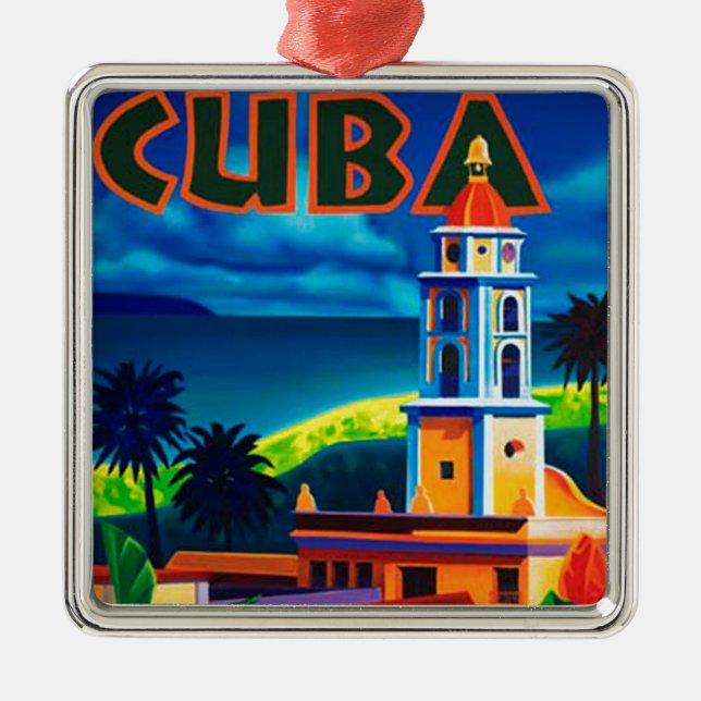 Vintage Cuba Travel Julgransprydnad Metall (Framsidan)