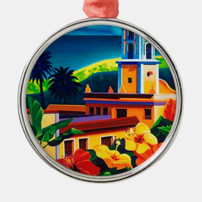 Vintage Cuba Travel Julgransprydnad Metall (Framsidan)