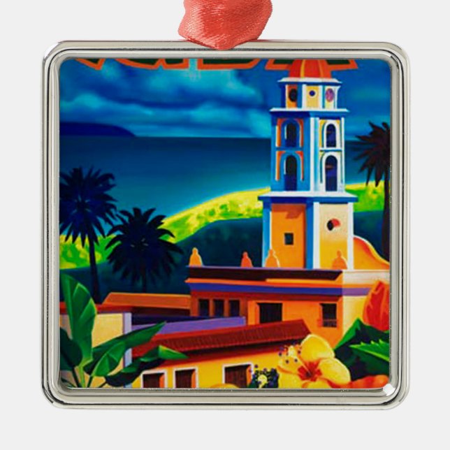 Vintage Cuba Travel Julgransprydnad Metall (Framsidan)