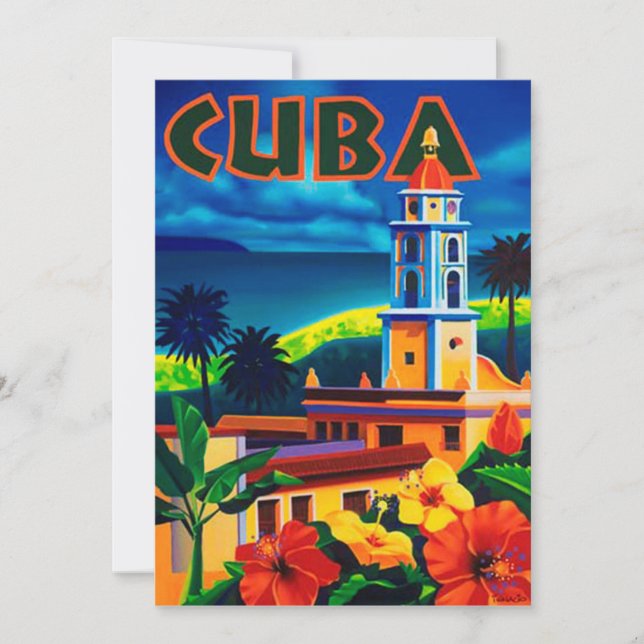 Vintage Cuba Travel Kort (Framsida)
