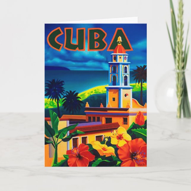 Vintage Cuba Travel Kort (Framsida)