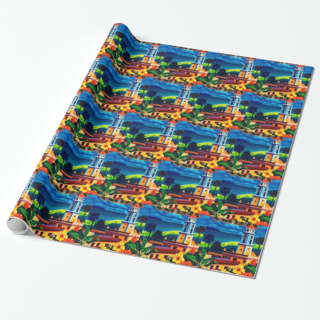 Vintage Cuba Travel Presentpapper (Utrullad)