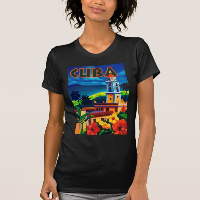 Vintage Cuba Travel Tee Shirt (Framsida)