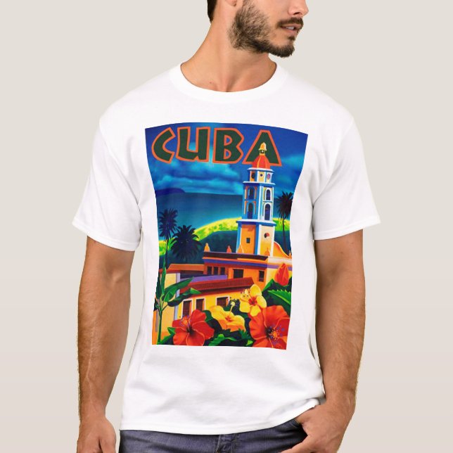 Vintage Cuba Travel Tee Shirt (Framsida)