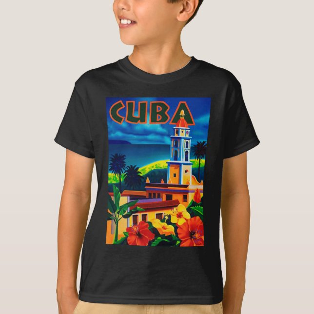 Vintage Cuba Travel Tee Shirt (Framsida)