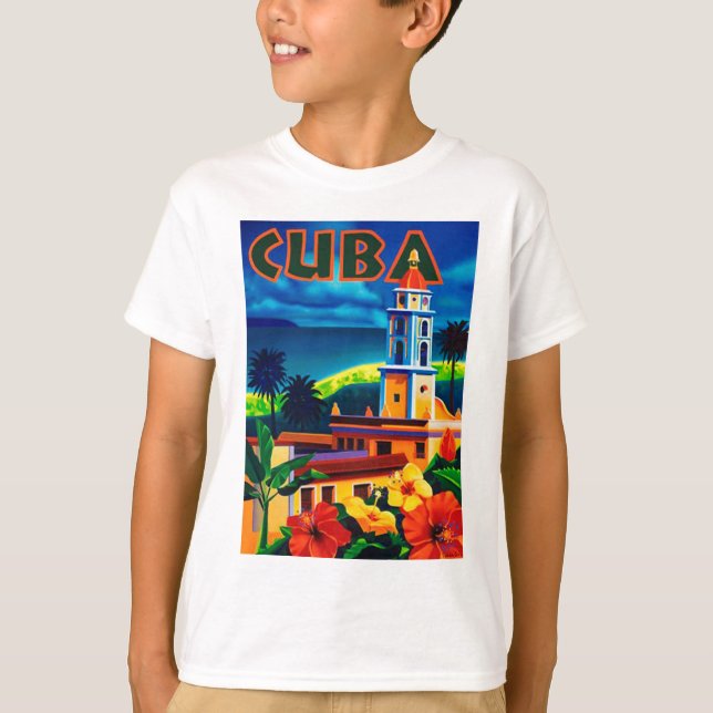 Vintage Cuba Travel Tee Shirt (Framsida)