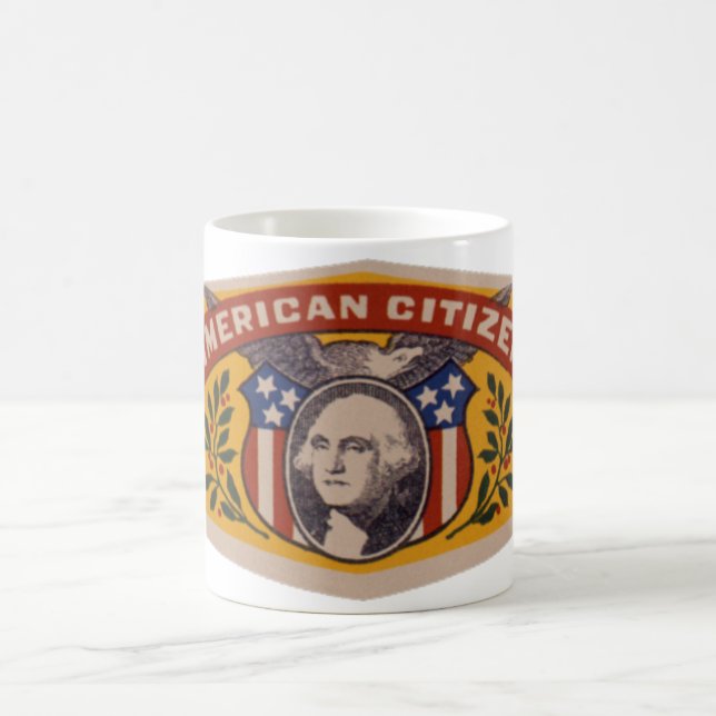 Vintage Cuban Cigar Label Art, American Citizen Kaffemugg (Center)