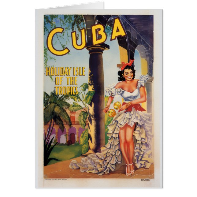 Vintage Cuban Tourist Commission Tropics Travel Hälsningskort (Framsidan)