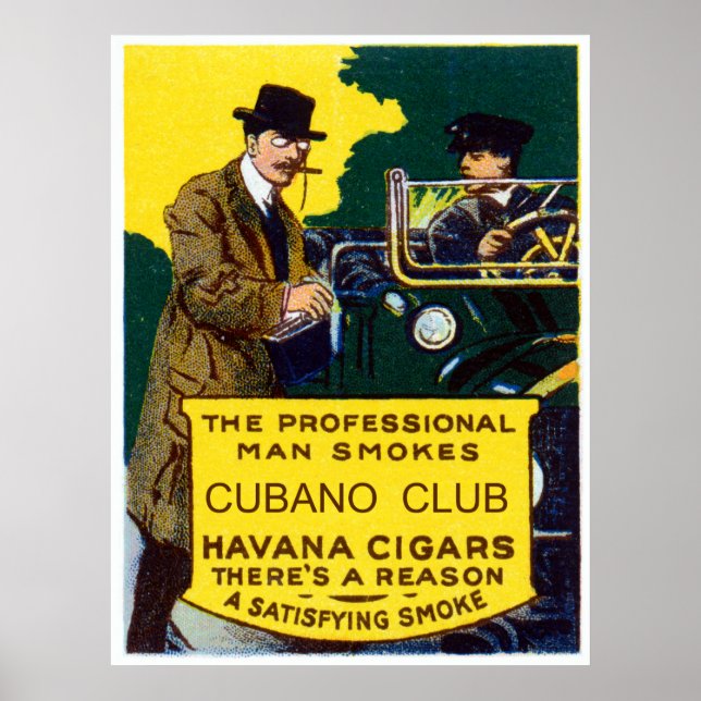Vintage Cubano Klubb Cigars Poster (Framsidan)