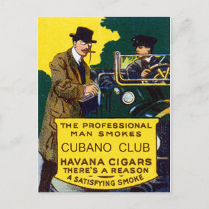 Vintage Cubano Klubb Cigars Vykort