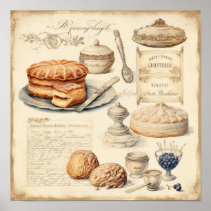Vintage Culinary Delight Mönster Poster