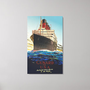 VINTAGE CUNARD AQUITANIA TRAVEL CANVASTRYCK