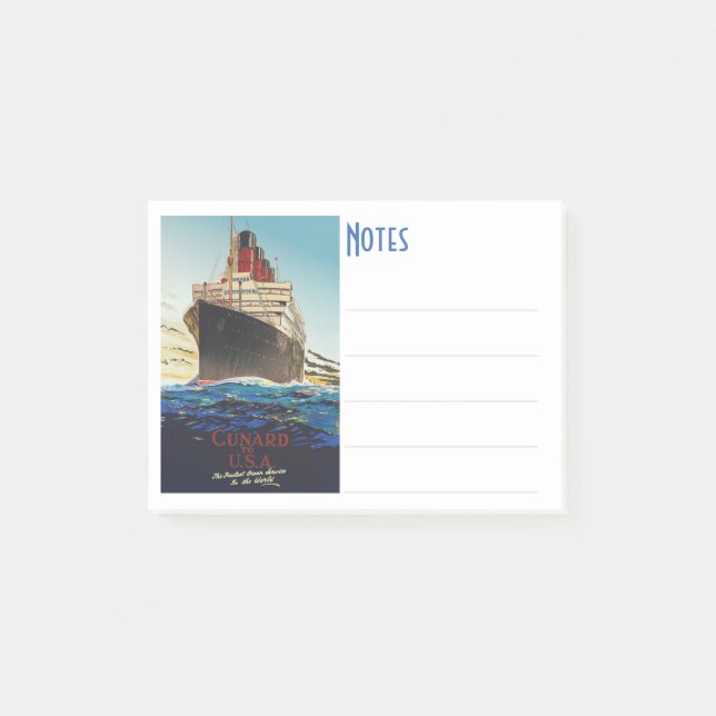 VINTAGE CUNARD AQUITANIA TRAVEL POST-IT BLOCK (Framsida)