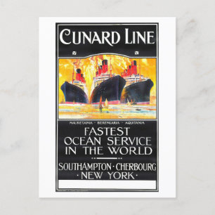 Vintage Cunard Line-annonsering Vykort