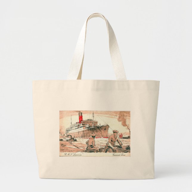 Vintage Cunard R.M.S. Laconia Jumbo Tygkasse (Framsidan)