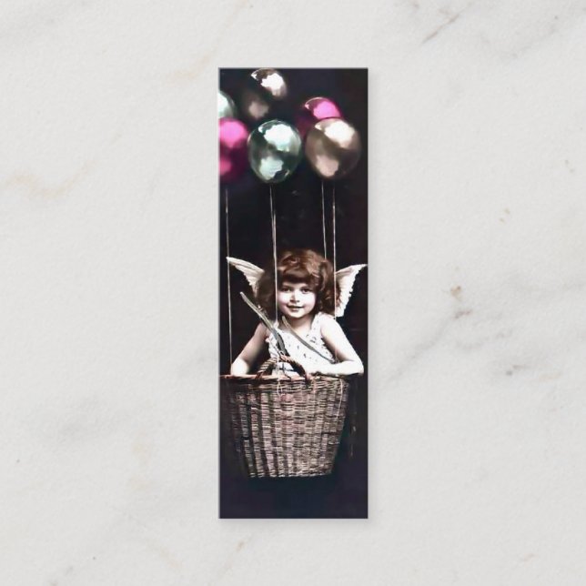 Vintage Cupid Bookmark Mini Visitkort (Framsida)