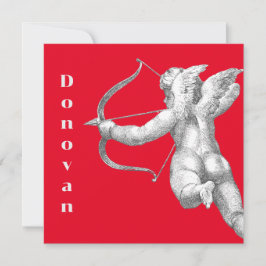 Vintage cupid dekorativa Valentineser fyrkantigt k Julkort