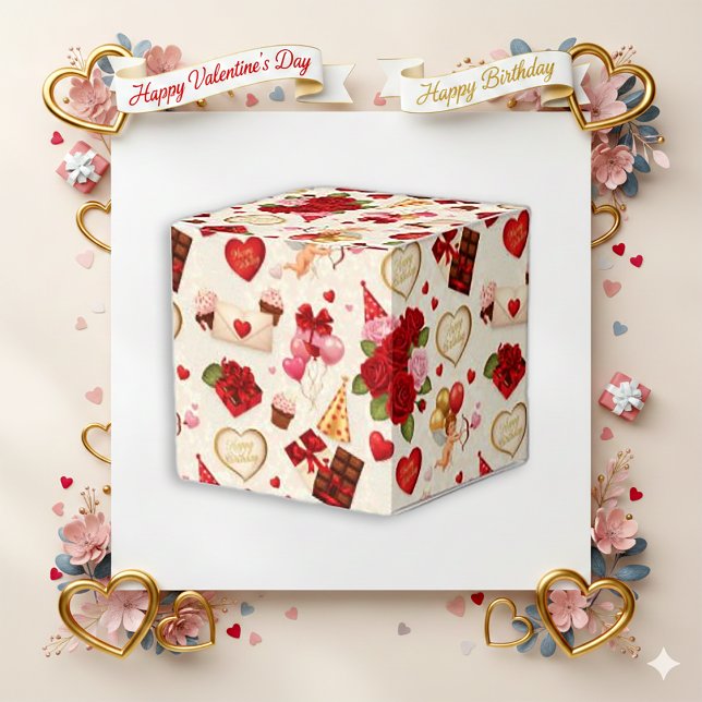 Vintage Cupid Floral Birthday Valentine Presentaskar (Skapare uppladdad)