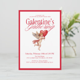 Vintage Cupid Galentine-firande Inbjudningar