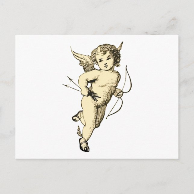 Vintage Cupid Illustration Vykort (Framsida)