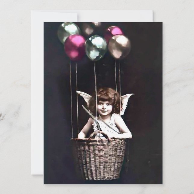 Vintage Cupid Inbjudningar (Framsida)