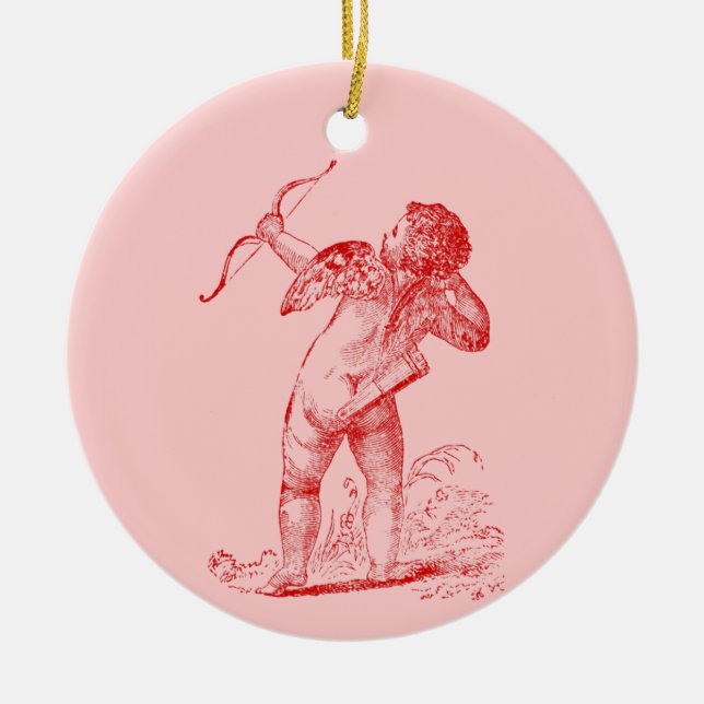 Vintage Cupid Julgransprydnad Keramik (Framsidan)