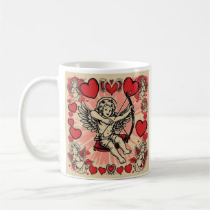 Vintage cupid kärlek kaffemugg