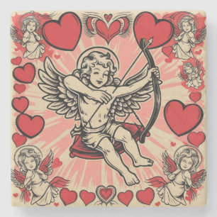 Vintage cupid kärlek stenunderlägg