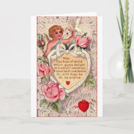 Vintage cupid med duva och Kärlek Brev Helgkort